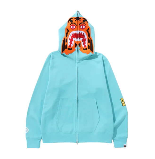 Tiger Full Zip Hoodie Blue