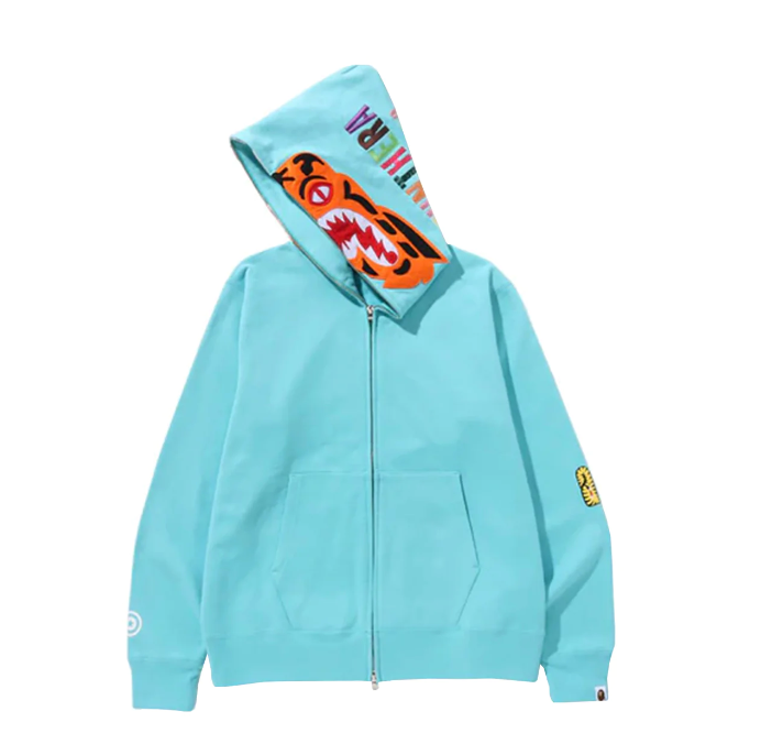 Tiger Full Zip Hoodie Blue