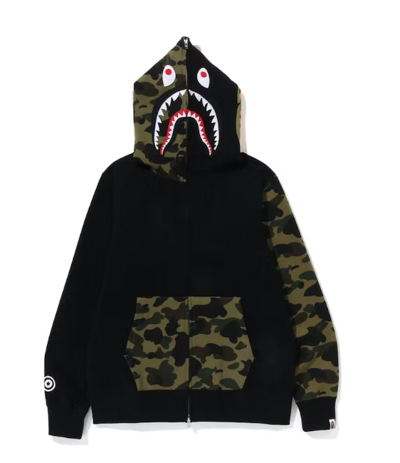 BAPE 1st Camo Shark Full Zip Hoodie (SS23) Black/Green