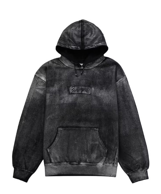MM6 Maison Margiela Foil Box Logo Hooded Sweatshirt Black