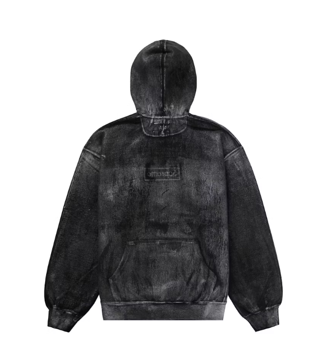MM6 Maison Margiela Foil Box Logo Hooded Sweatshirt Black
