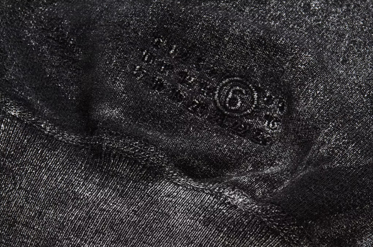 MM6 Maison Margiela Foil Box Logo Hooded Sweatshirt Black