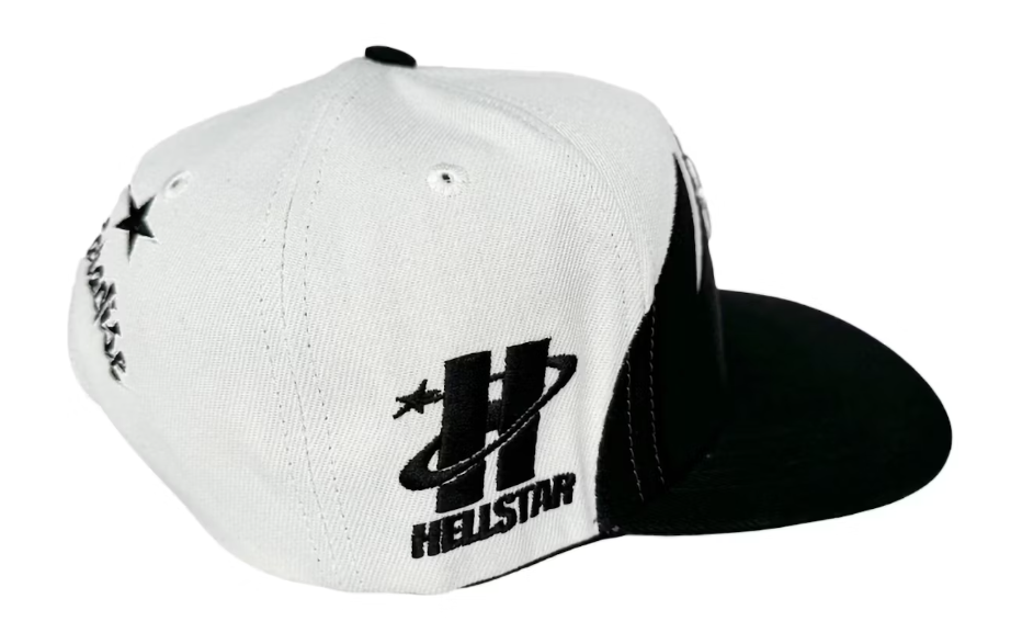 Hellstar Shark Teeth Snapback Hat Off White/Black