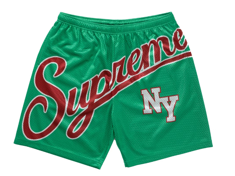 Supreme Big Script Mesh Short Green