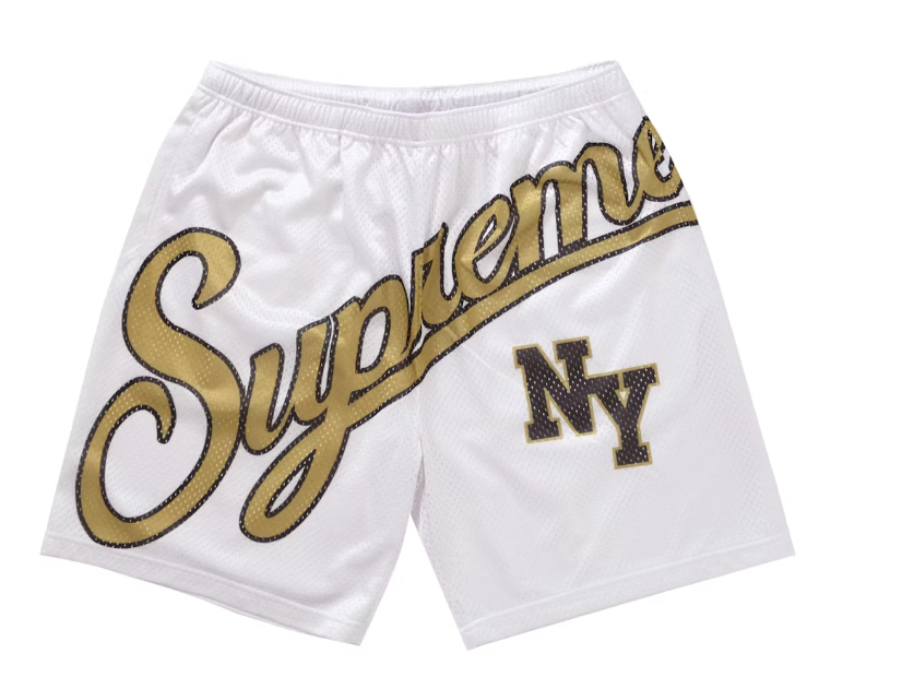 Supreme Big Script Mesh Short White