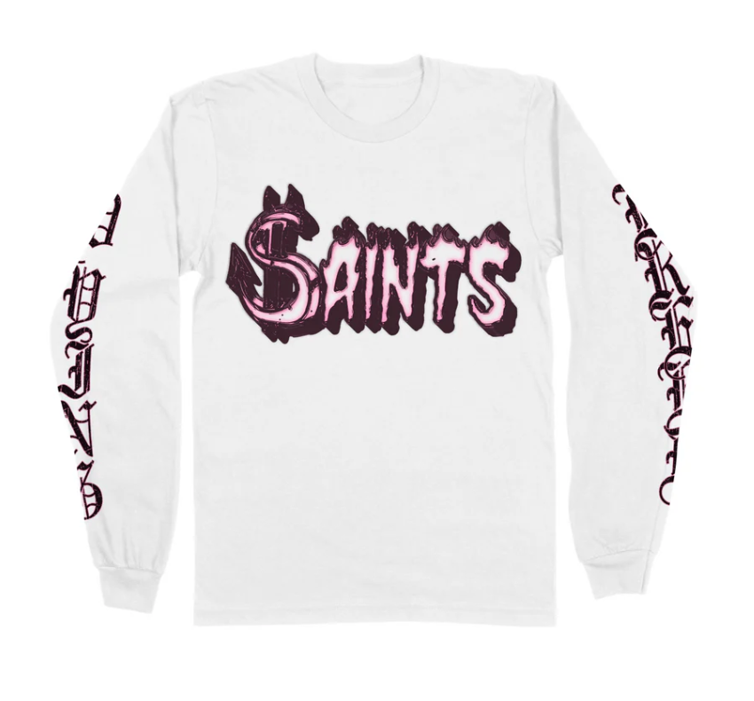 Saints Pink Logo L/S Tee
