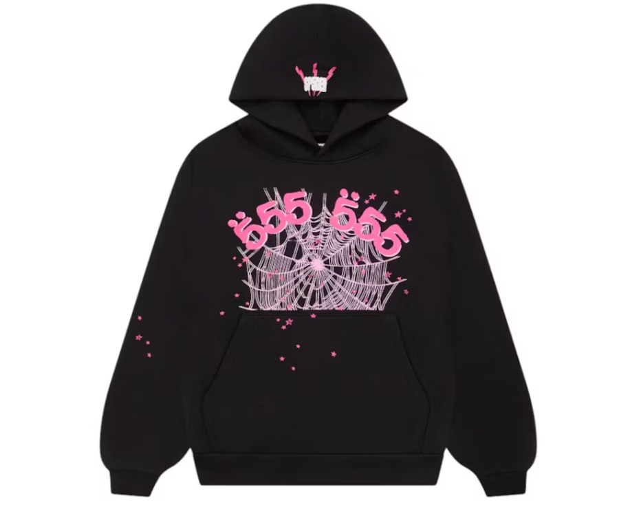 Sp5der Angel Number Hoodie Black