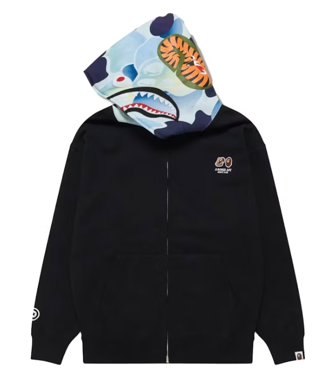BAPE x BAYC Shark Full Zip Hoodie Black