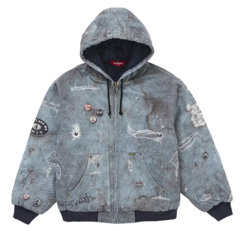 HJR Trompe L'oeil Hooded Work Jacket Blue
