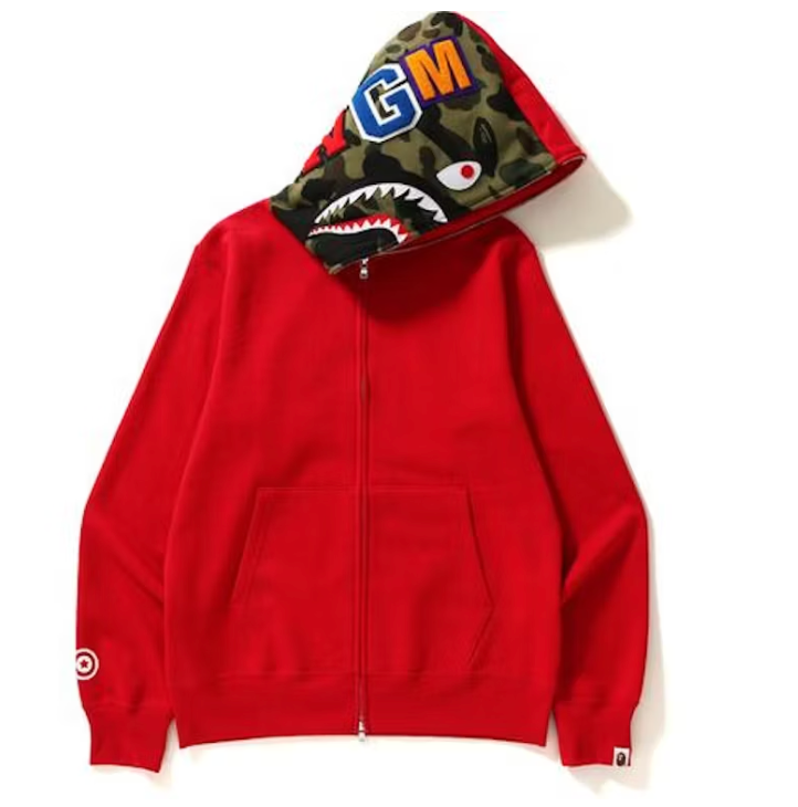 Shark Full Zip Hoodie Red