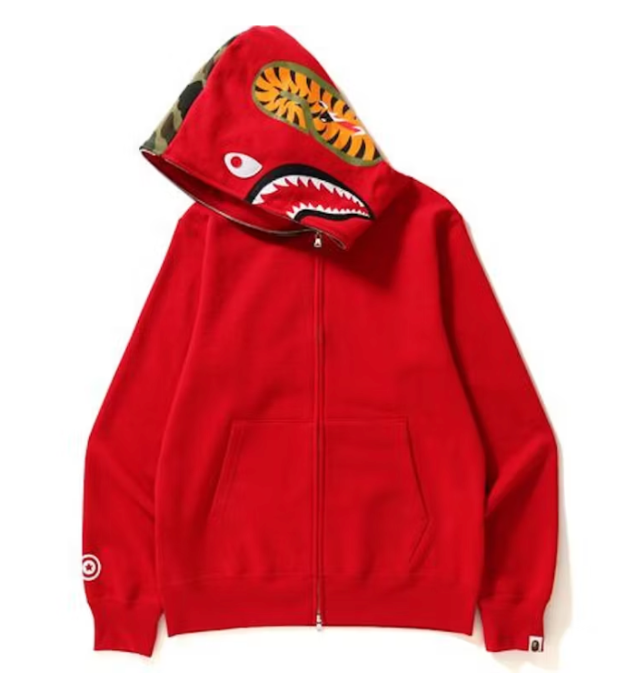 Shark Full Zip Hoodie Red