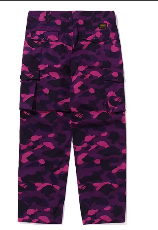 Color Camo 6 Pocket Pants Purple