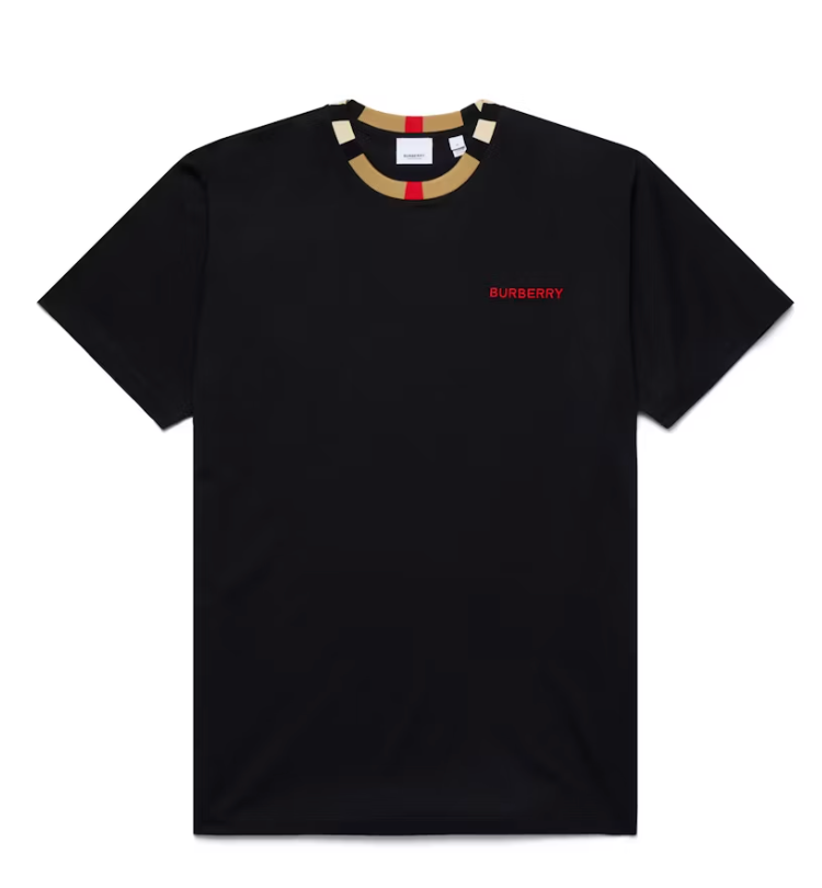 Black Icon Stripe Cotton Tee