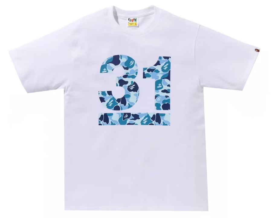 A Bathing Ape 31st Anniversary ABC Camo Tee White/Blue