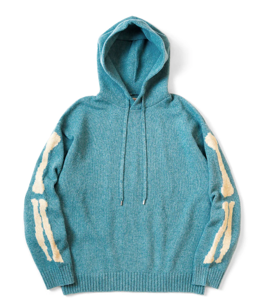 5G Wool Bone Hooded Sweater
