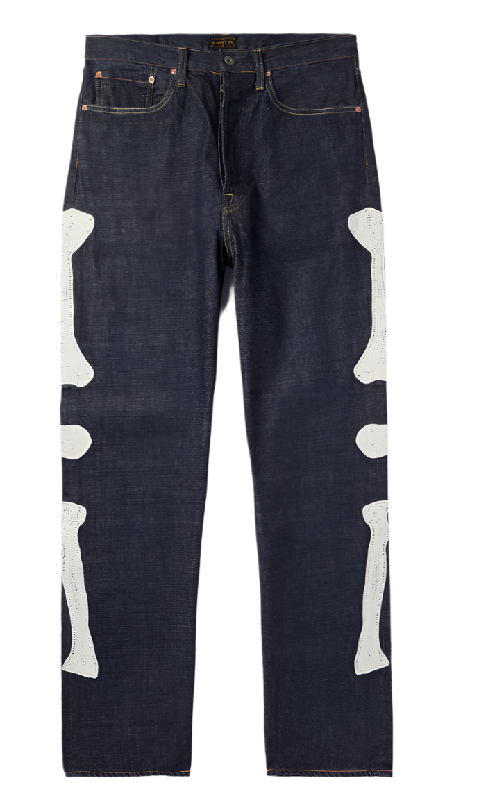 Okagilly Slim-Fit Crochet-Trimmed Jeans
