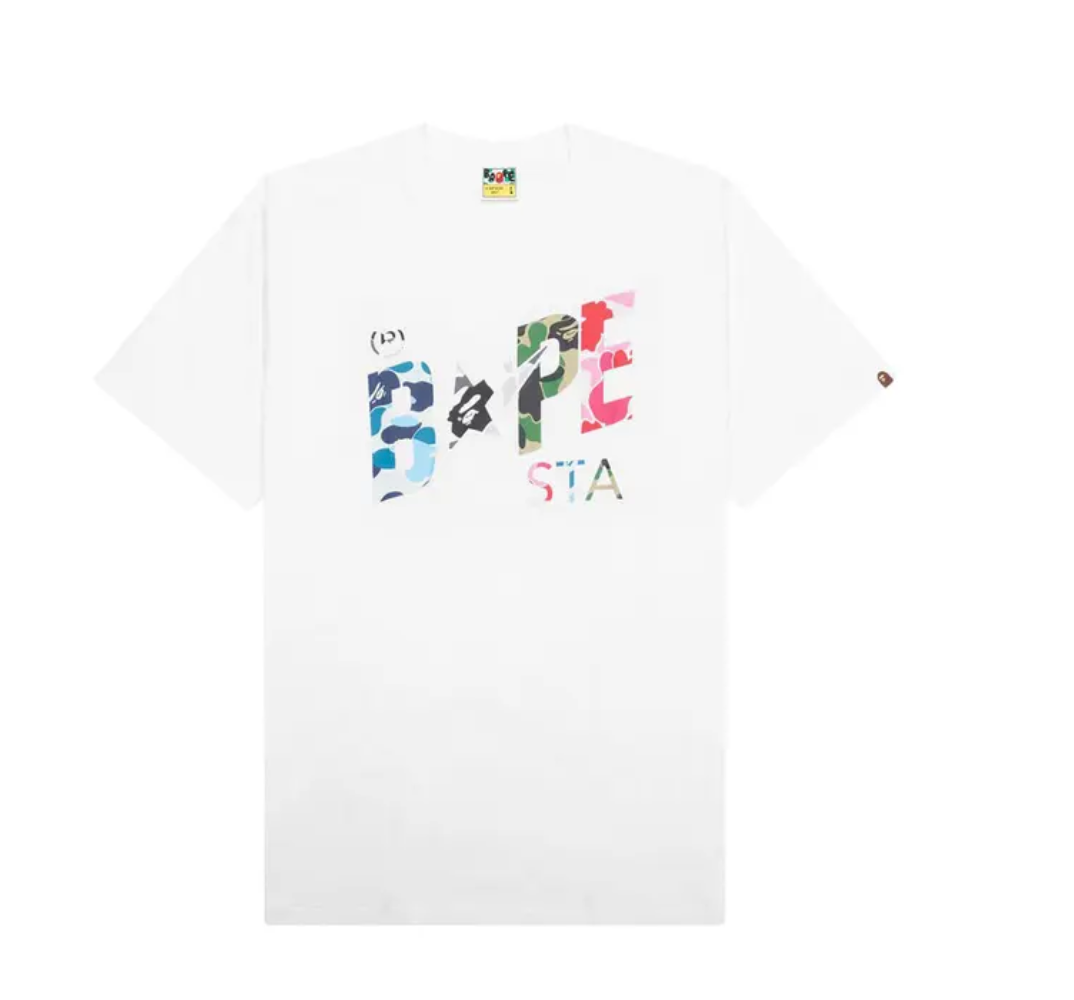 ABC Camo Crazy Bape Sta Logo Tee 'White'