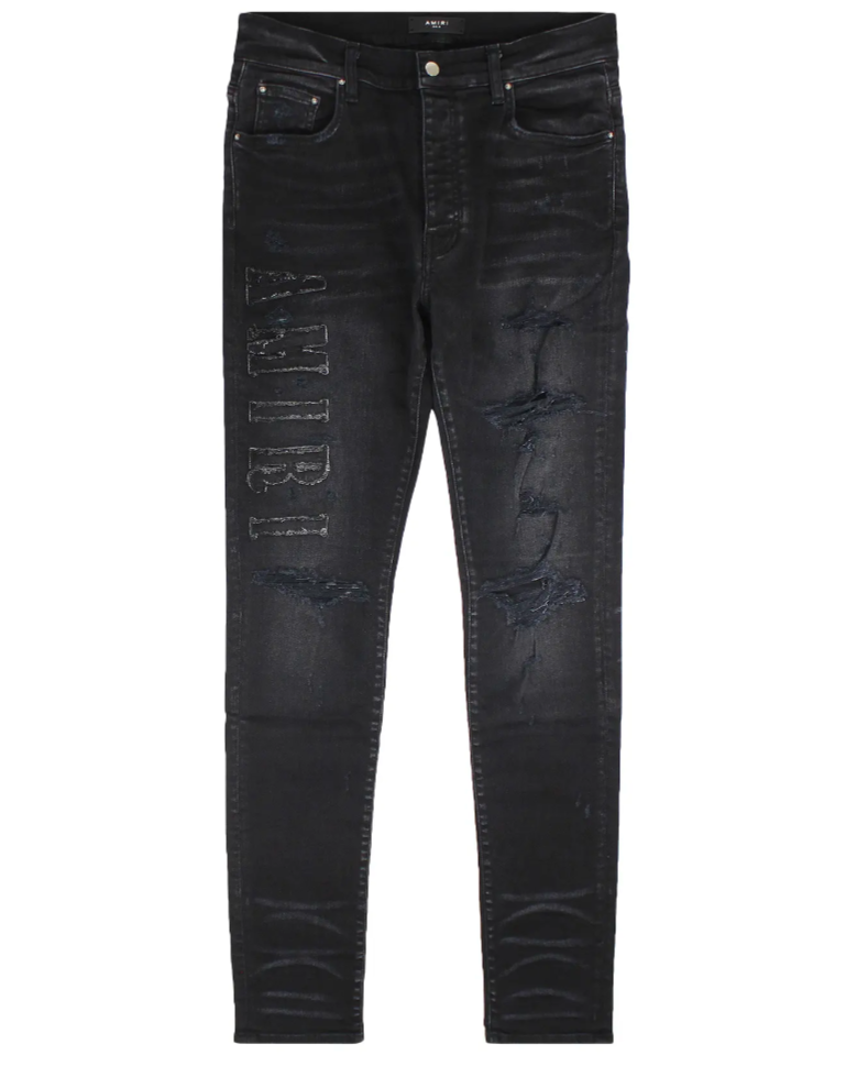 Logo Applique Jeans Aged Black