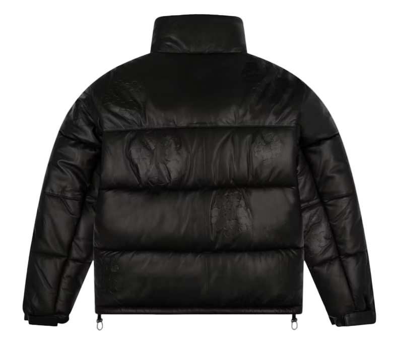 Leather Embossed Wreath Puffer Jacket