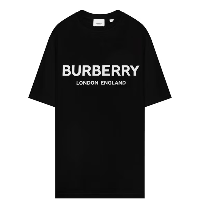 Black burberry letchford logo tee