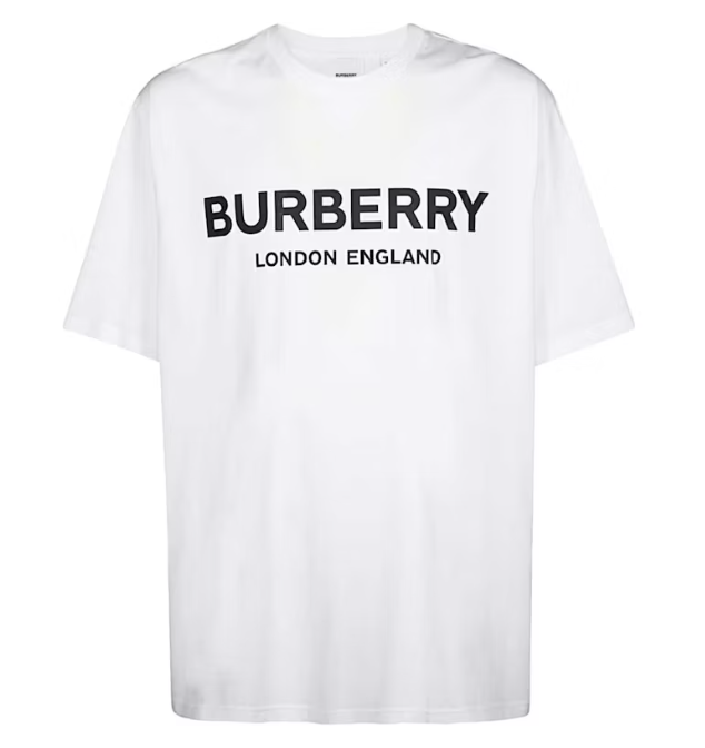 White burberry letchford logo tee