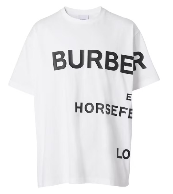 White Burberry Horseferry Print Tee
