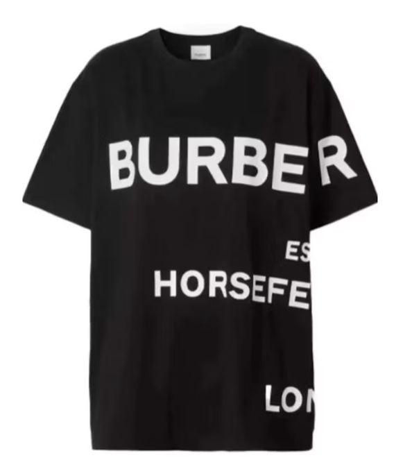 Black Burberry Horseferry Print Tee