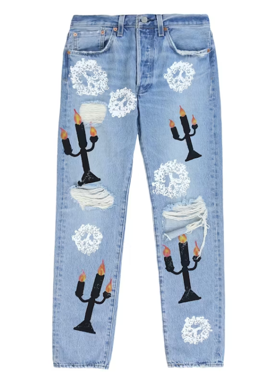 Virgil Abloh "Message in a Tear" Printed Jeans