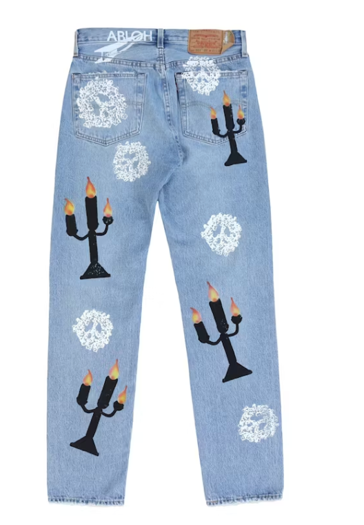 Virgil Abloh "Message in a Tear" Printed Jeans