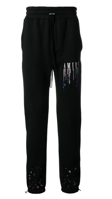 Core Logo Paint Drip Sweatpants Black
