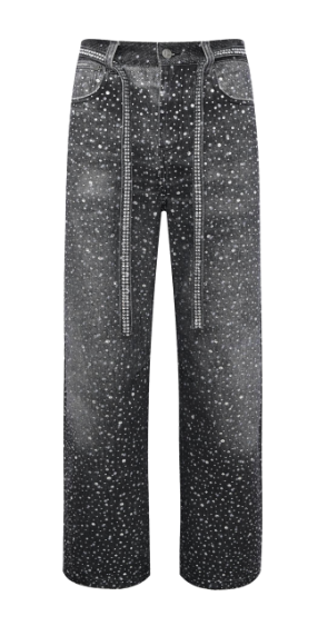 3D Printing Washed Black 20k Swarovski Diamond Boro Denim