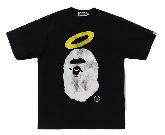 Black BAPE x Union Pigment Dyed Ape Head Tee