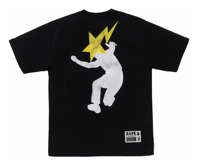 Black BAPE x Union Pigment Dyed Ape Head Tee