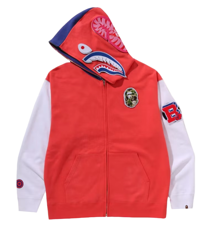 Shark Full Zip Japan Hoodie Red
