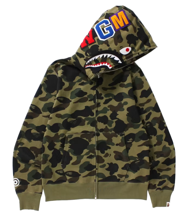 1st Camo Shark Full Zip Hoodie Green