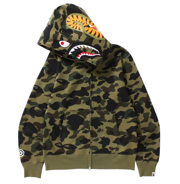 1st Camo Shark Full Zip Hoodie Green