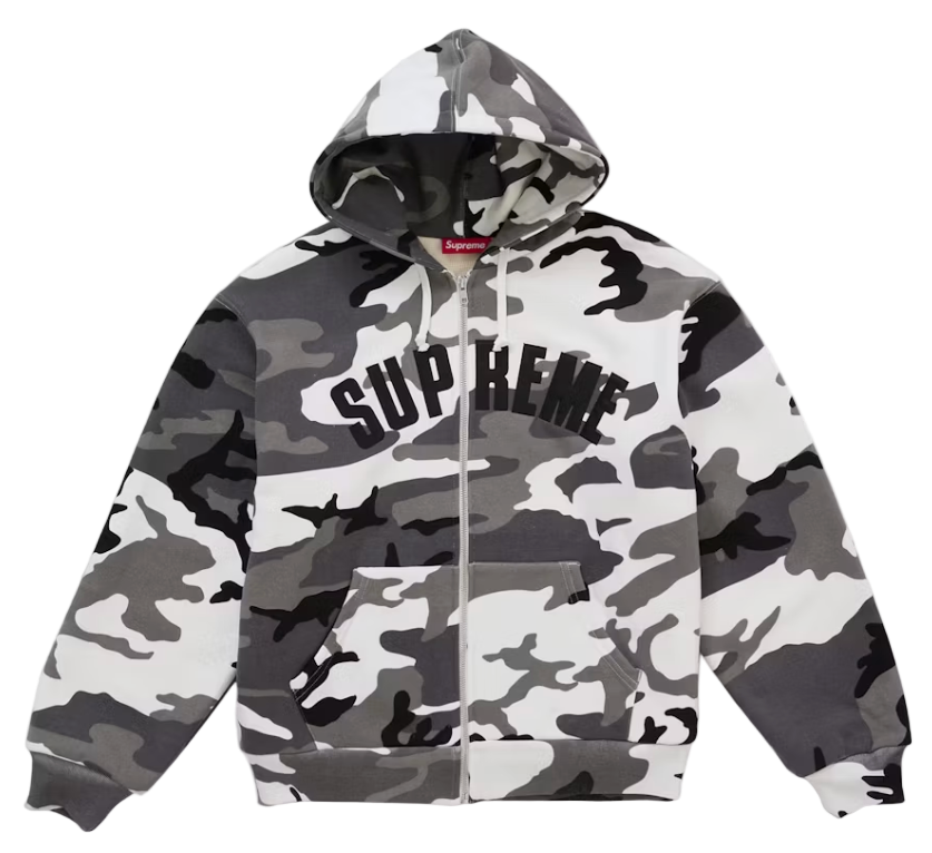 Supreme Arc Thermal Lined Zip Up Hooded Sweatshirt