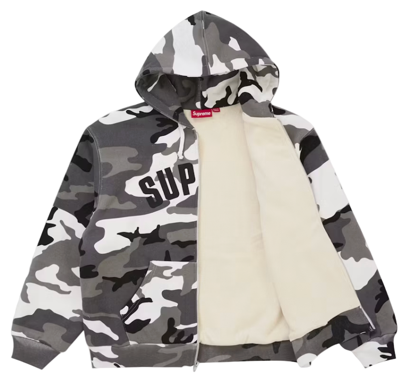 Supreme Arc Thermal Lined Zip Up Hooded Sweatshirt