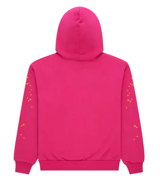 Sp5der Angel Number Hoodie Pink
