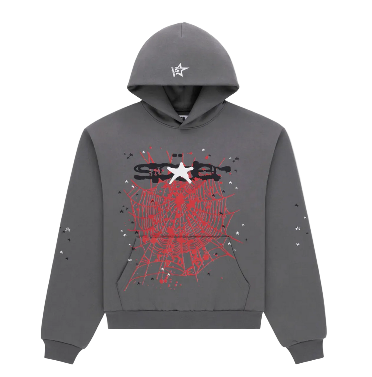Splat Punk Hoodie Grey/Red