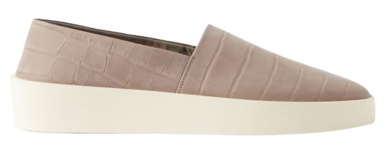 Croc-Effect Leather Espadrilles