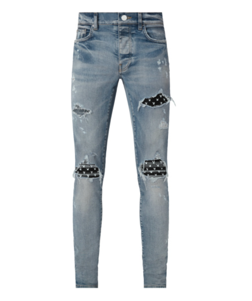 Playboy Clay Indigo & Black Bunny 'MX1' Jeans