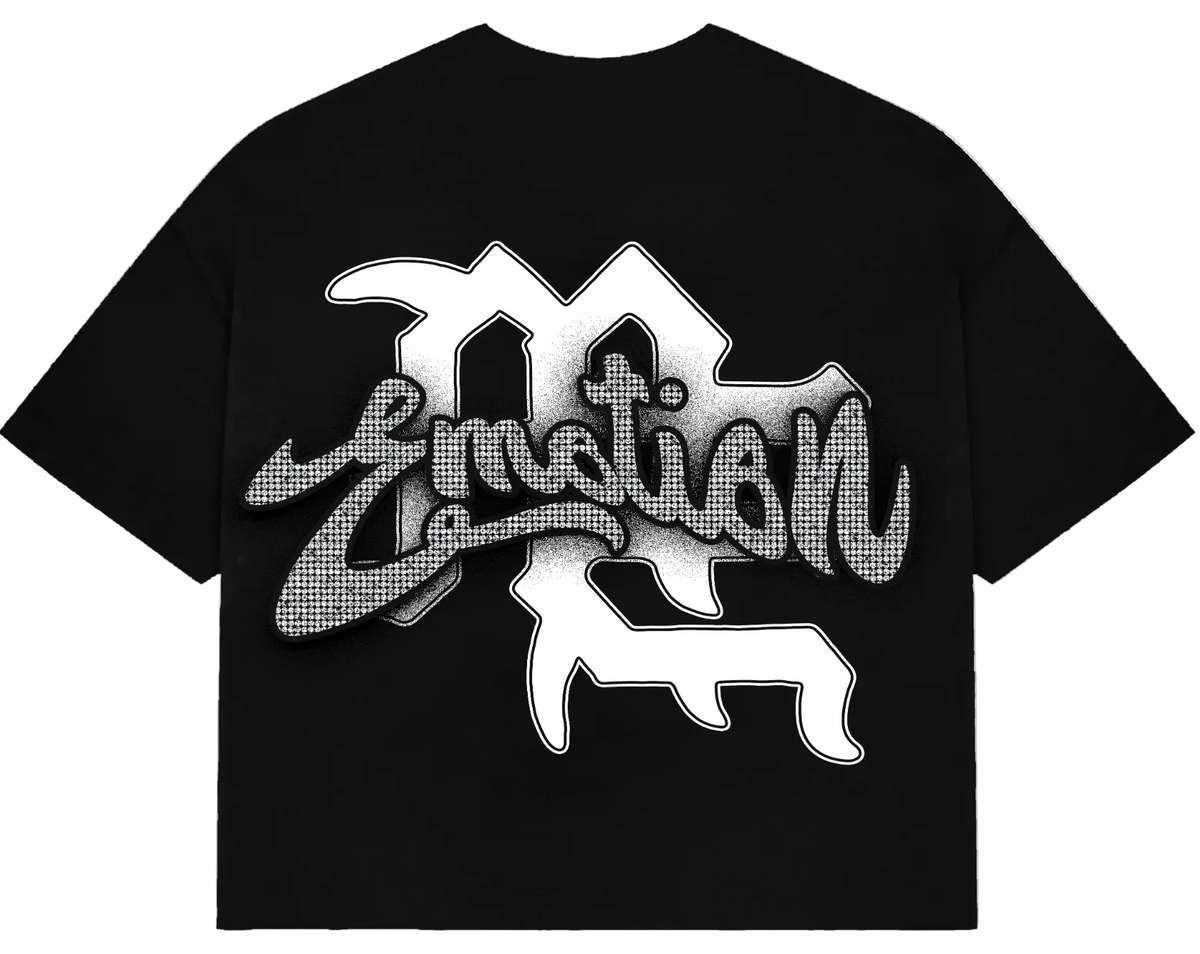 Black Rhinestone Cropped Tee