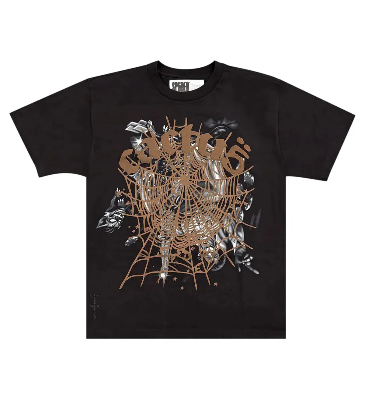 Travis Scott CJ X Sp5der Airbrush Tee Black