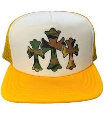 Chrome Hearts 'Camo Triple Cross' Yellow Trucker