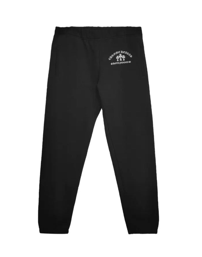 Cemetery Cross Embroidered Sweatpants Black