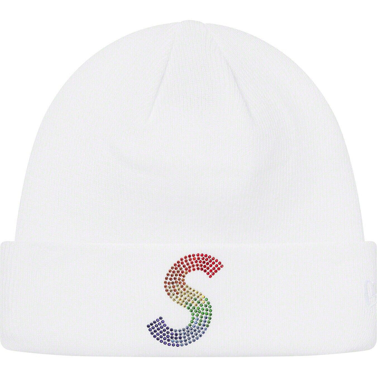 Supreme New Era Swarovski S Logo Beanie White