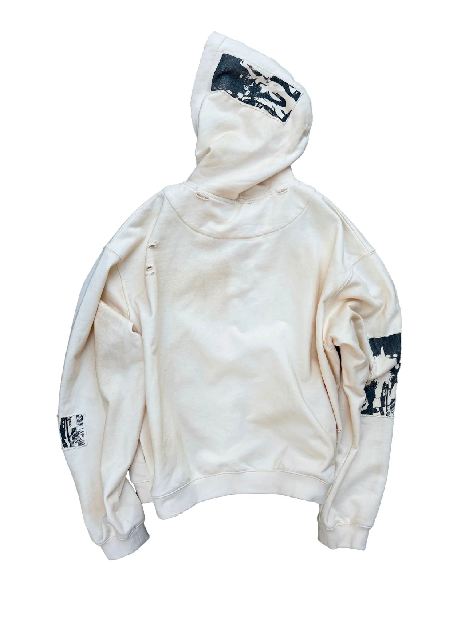 Flash Light Hoodie in White/Cream Zip Up