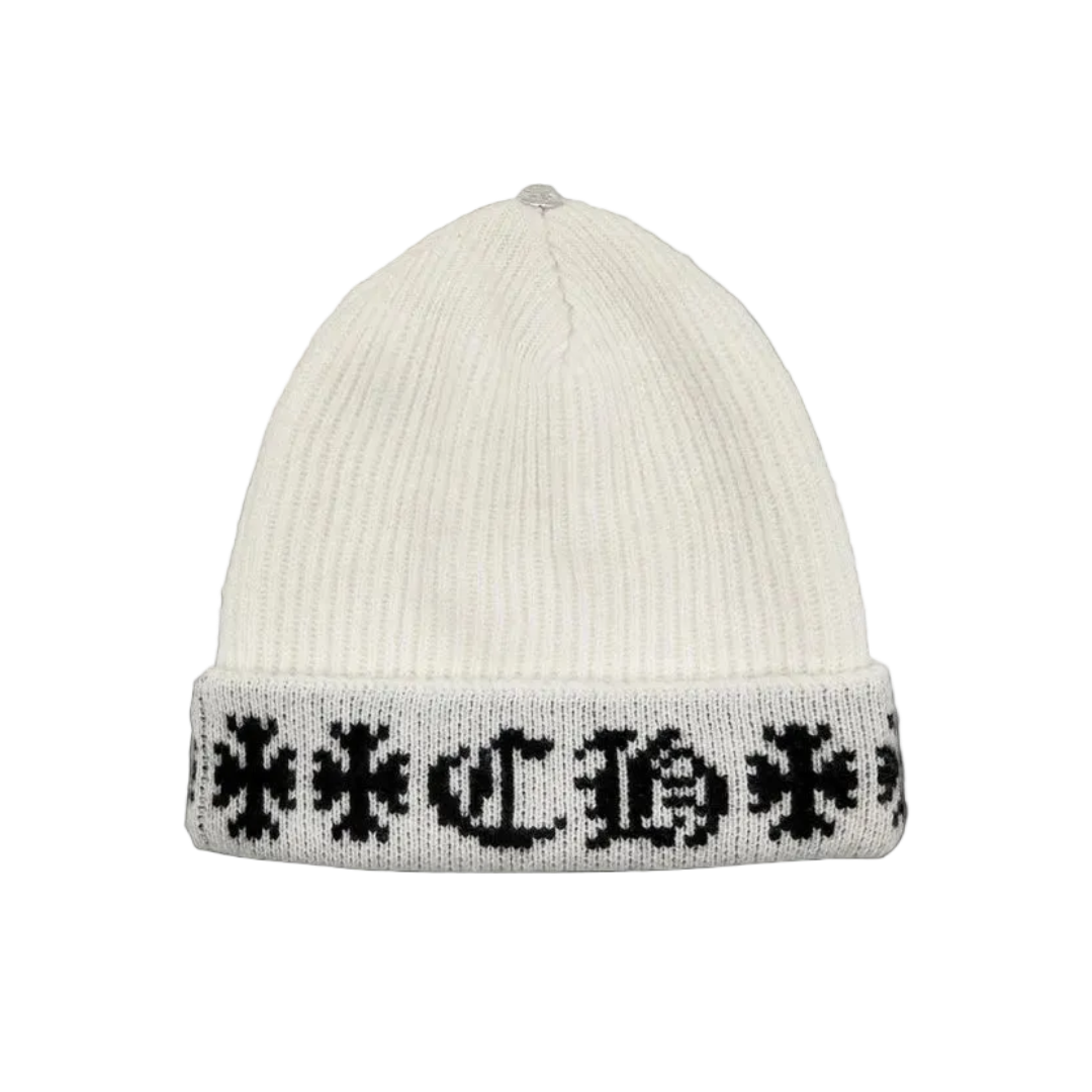 Big Daddy Knit Cashmere White Beanie