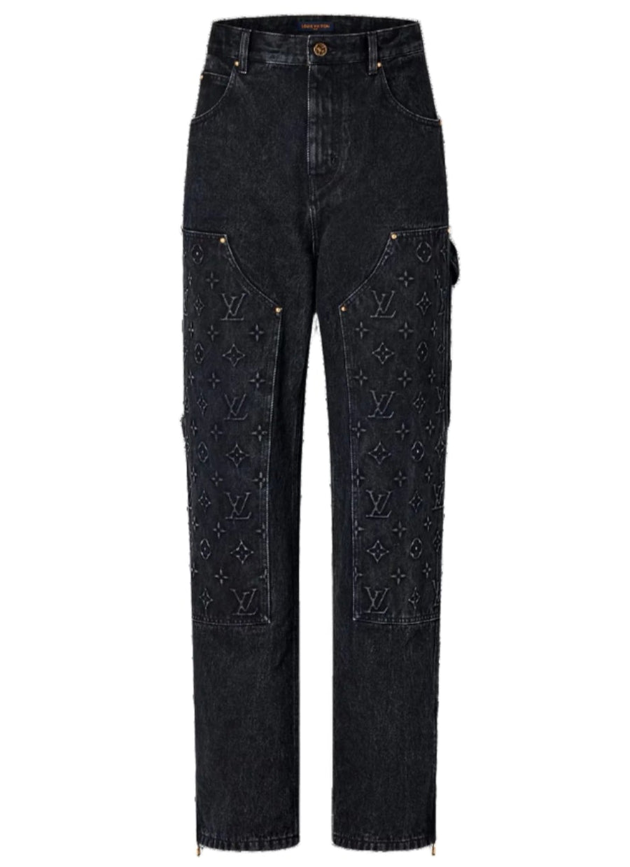 Denim Monogram Carpenter Pants
